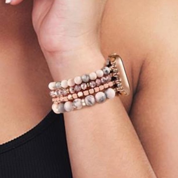 NEW Pink Beaded Apple Watch Band - Picture 4 of 4